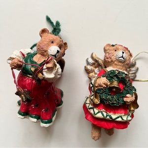 Vintage Angel Bear Christmas Ornaments